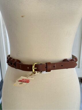 Missoni for Target Brown Braided Leather Belt with Gold Buckle